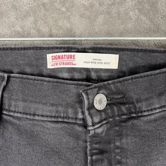 Levi’s Signature High-Rise Kick Boot Jeans Women’s 18 W34 Gray Y2K - Picture 3 of 9